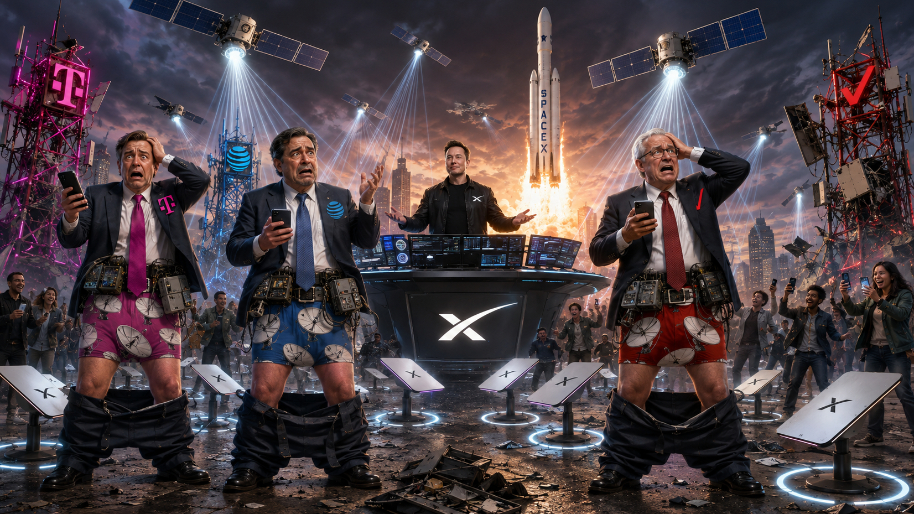 The Big Three Get Caught With Their Satellites Down as SpaceX Prepares a 2027 Wireless Takeover