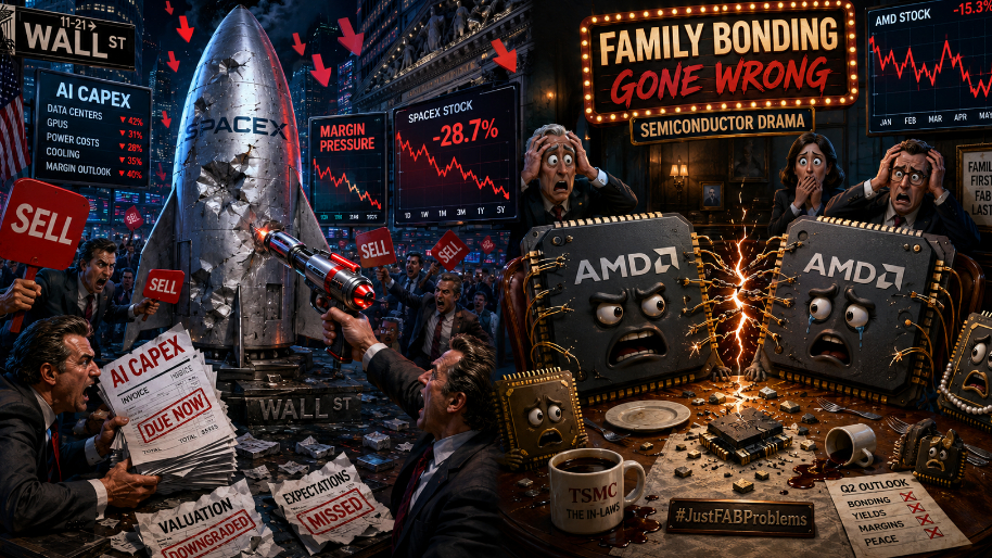 Investors Pistol Whip SpaceX Over AI Capex Woes While AMD Experiences “Family Bonding Gone Wrong”