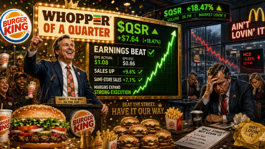 Burger King Serves Up a Whopper of a Quarter As $QSR Beats the Street (McDonald's Ain't Lovin' It)