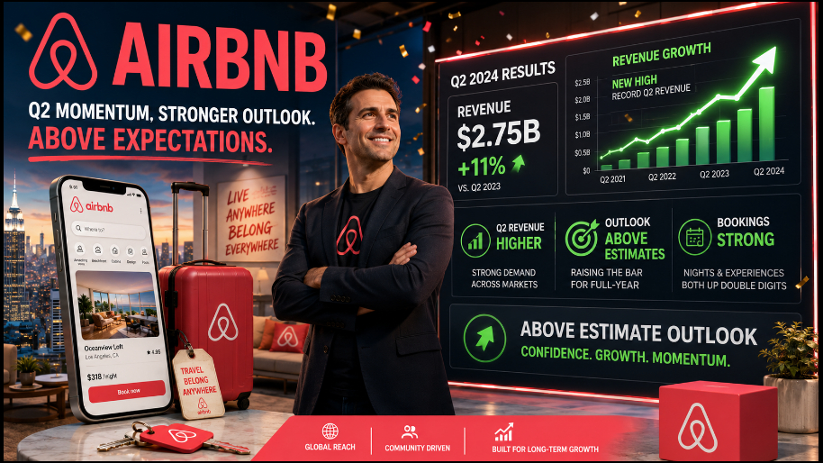Airbnb Reports Higher Second-Quarter Revenue, Issues Above-Estimate Outlook