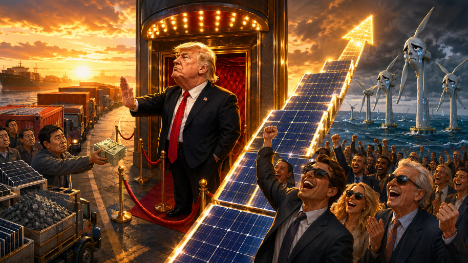 Solar Stocks Catch Fire After Donnie Smacks a 15% Cover Charge on CHI-NA (Wind Projects in Tears)
