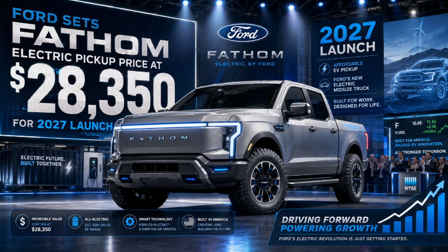 Ford Sets Fathom Electric Pickup Price at $28,350 for 2027 Launch