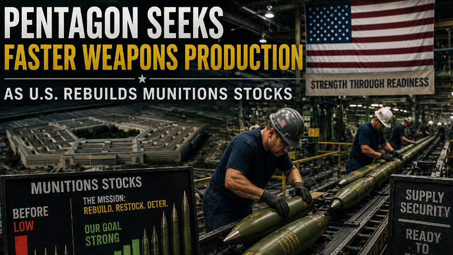 Pentagon Seeks Faster Weapons Production as U.S. Rebuilds Munitions Stocks