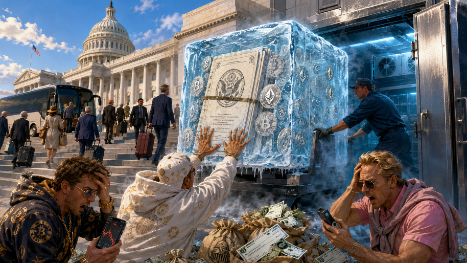 Congress Puts Crypto’s $225M Clarity Act Push on Ice Until September (Crypto Bros in Shambles)