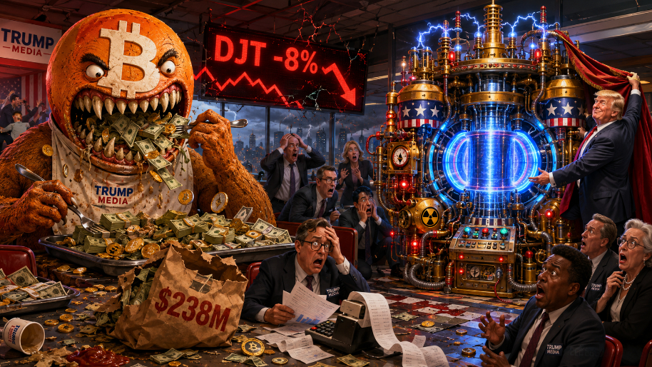 Donnie Launches Genius Nuclear Bailout Plan After Crypto Eats $238M of Trump Media’s Lunch (-8%)