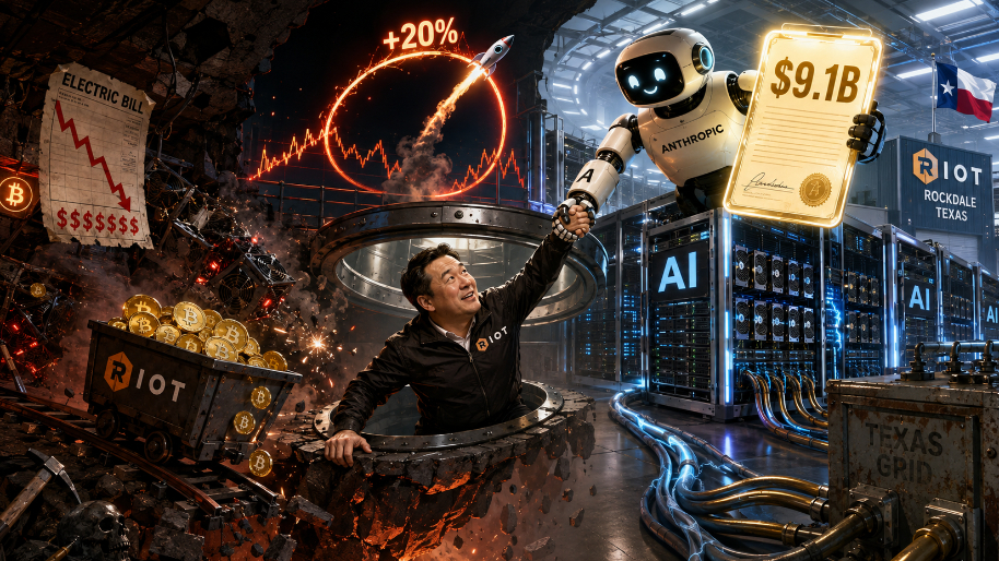 Anthropic Hands Riot a $9.1B Escape Hatch From Bitcoin Mining (Shares Round-Trip +20%)