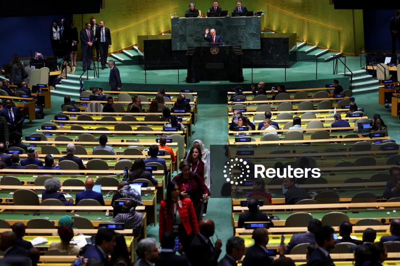At UN, Netanyahu defends Israel as delegates walk out