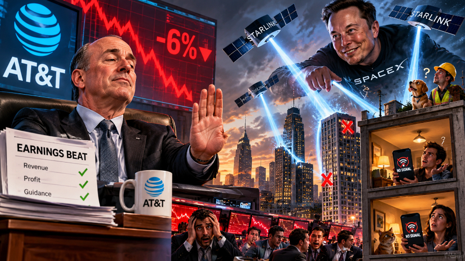 AT&T’s Earnings Beat Goes Up in Smoke as Starlink Threat Sends Shares -6% (CEO Denies Threat)