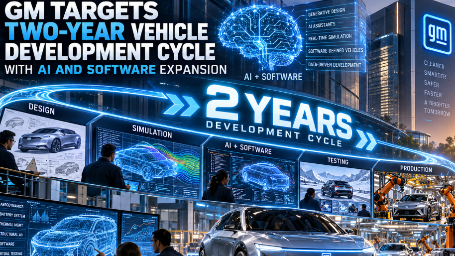 GM Targets Two-Year Vehicle Development Cycle With AI and Software Expansion
