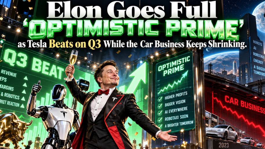 Elon Goes Full ‘Optimistic Prime’ as Tesla Beats on Q3 While the Car Business Keeps Shrinking