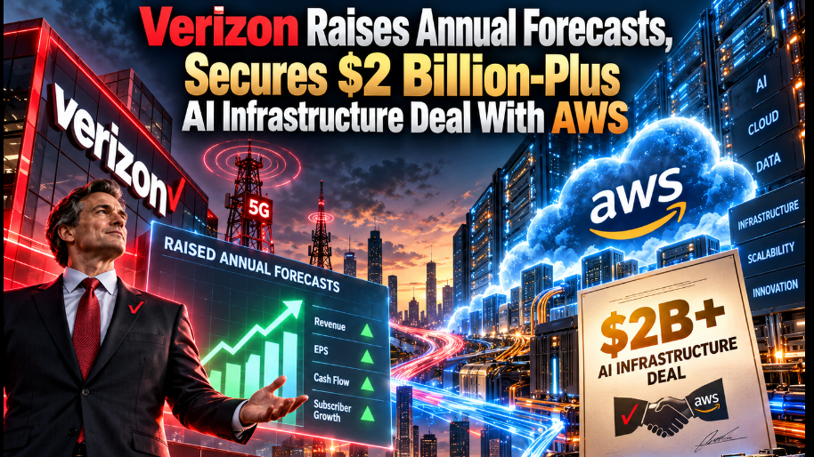 Verizon Raises Annual Forecasts, Secures $2 Billion-Plus AI Infrastructure Deal With AWS