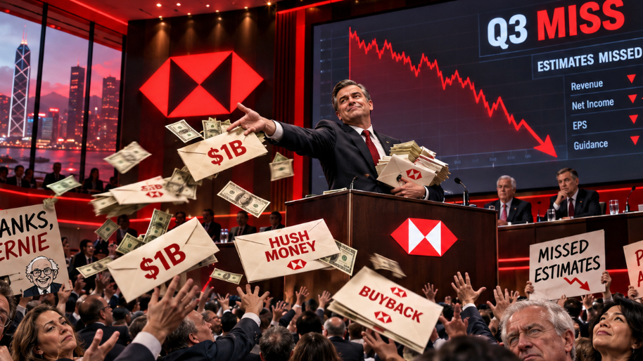 $HSBC Tosses Shareholders $1B in ‘Hush Money’ After Missing Q3 Estimates (Thanks, Bernie)