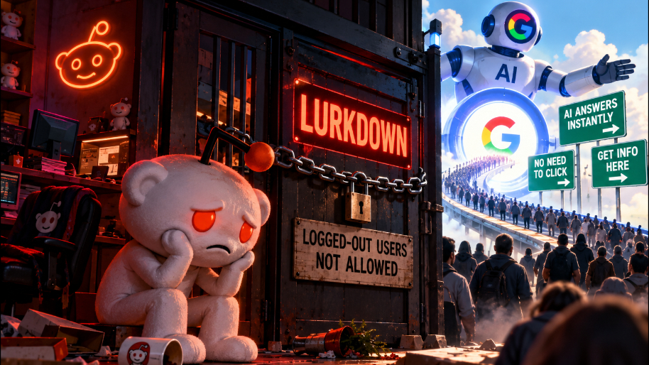 Reddit Puts Logged-Out Users on ‘Lurkdown’ After Google’s AI Stops Sending Traffic