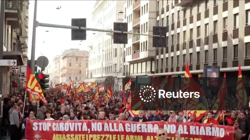Mass protests sweep Italy during nationwide strike